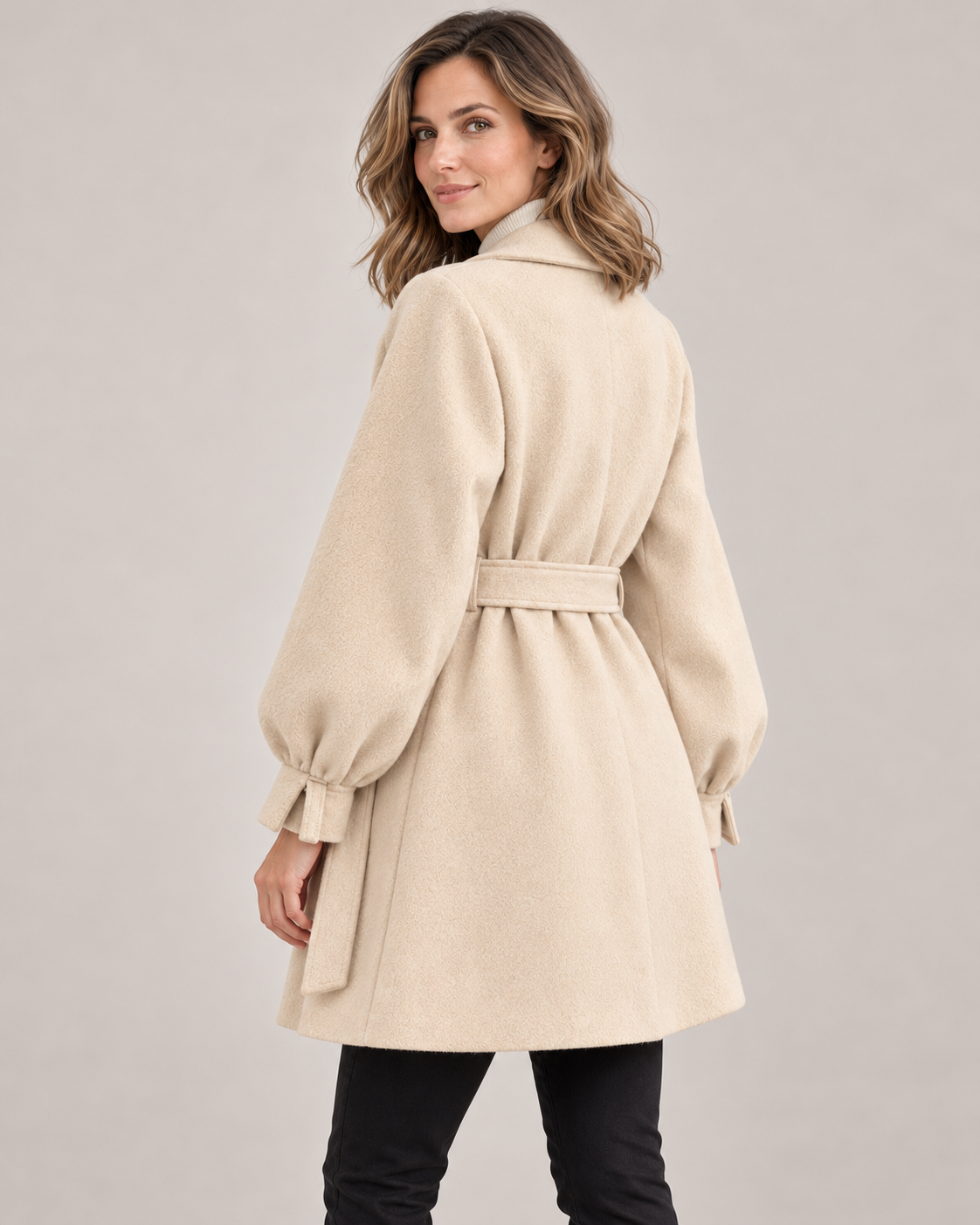 Women's Belted Wool Coat, product photo 2