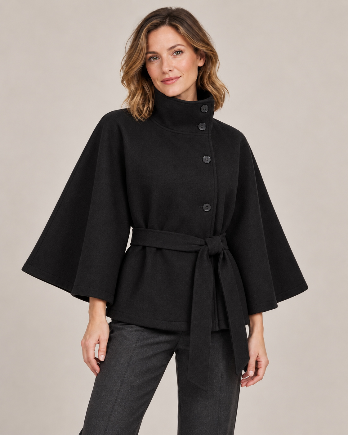 Women's Cape Jacket in Black