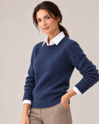 Women's Cashmere Sweater in Navy Blue