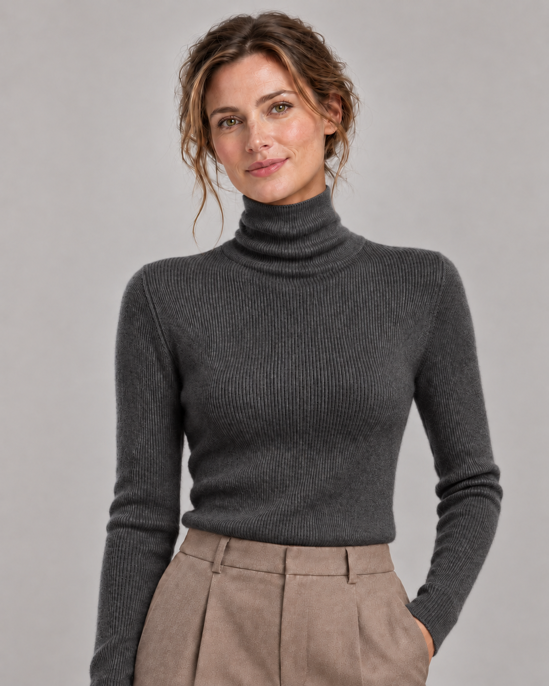 Women's Cashmere Turtleneck Sweater, product photo 9