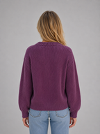 Women's Chunky Knit Cardigan – Button Front V-Neck Style