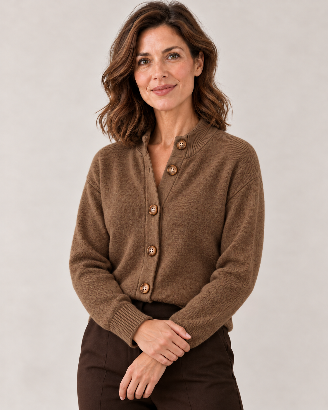 Women's Collared Knit Cardigan, product photo 6