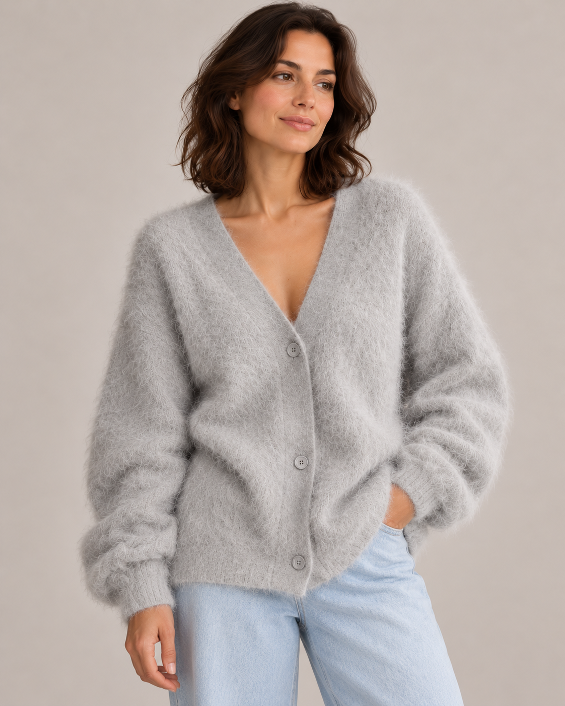 Women's Draped Knit Cardigan, product photo 3