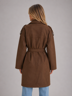Women's Suede Look Trench Coat – Longline Tailored Fit