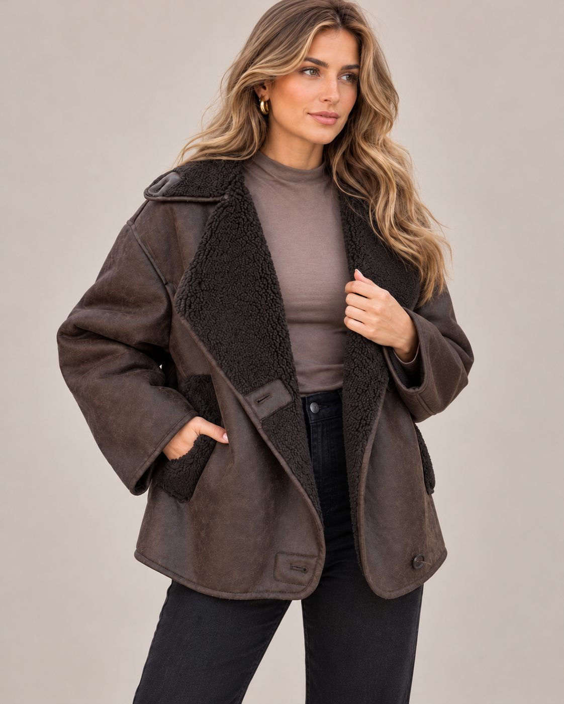 Women's Fleece Lined Coat, product photo 3