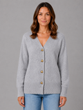 Women's Heart Button Cardigan – V-Neck Soft Knit Style