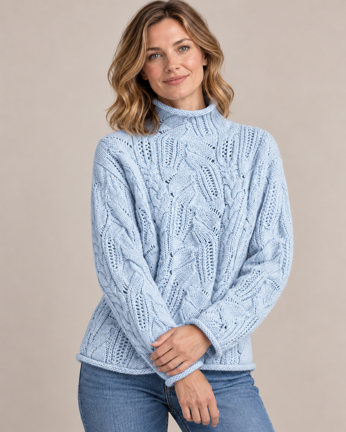 Women's Lightweight Knit Sweater in Blue