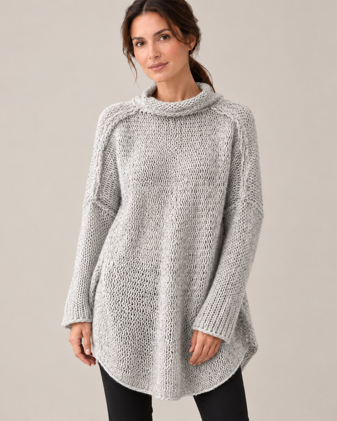 Women's Long Sweater in Gray