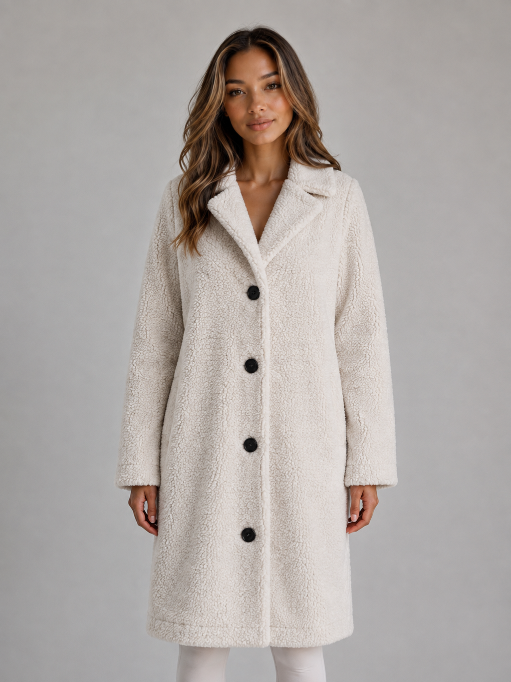 Women's Long Teddy Fleece Coat – Cozy Longline Style