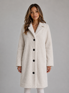 Women's Long Teddy Fleece Coat – Cozy Longline Style