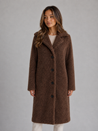 Women's Long Teddy Fleece Coat – Cozy Longline Style
