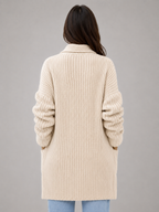 Women's Longline Open Front Cardigan – Soft Knit with Pockets
