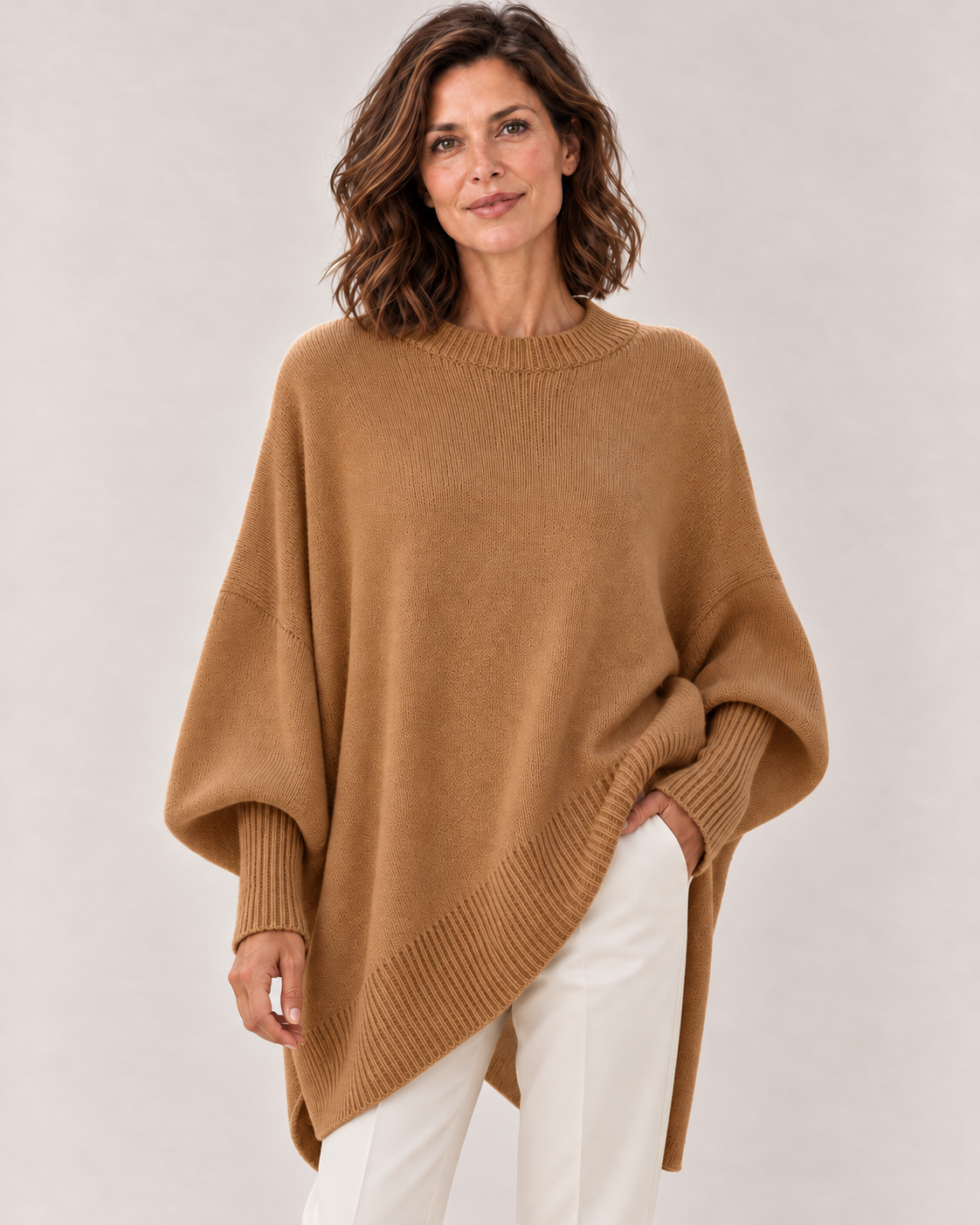 Women's Oversized Knit Sweater in Brown