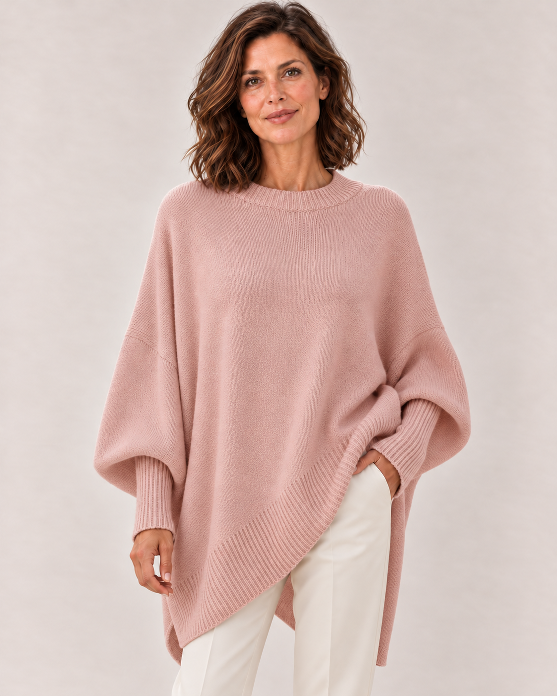 Women's Oversized Knit Sweater in Pink