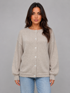 Women's Knit Cardigan – Crew Neck Button Front Style