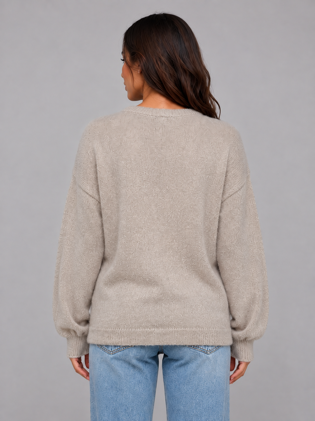 Women's Knit Cardigan – Crew Neck Button Front Style