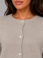 Women's Knit Cardigan – Crew Neck Button Front Style