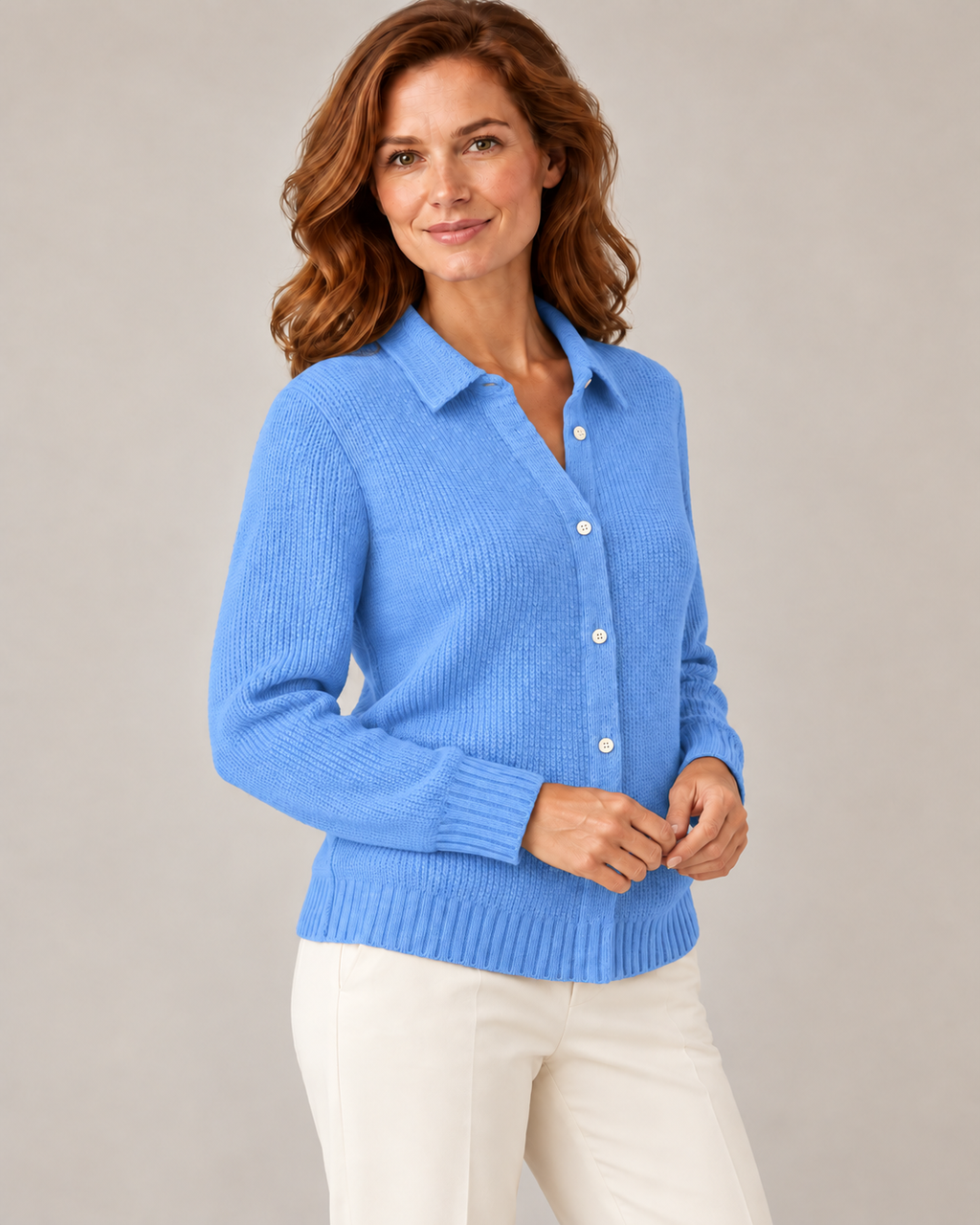 Women's Soft Knit Cardigan in Light Blue