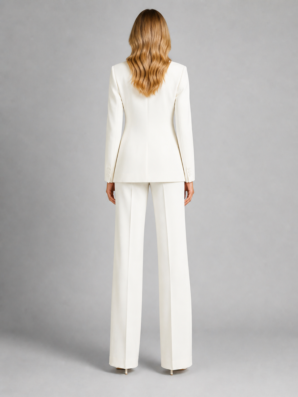 Women's Two-Piece Blazer Set – Tailored Jacket & Wide-Leg Pants
