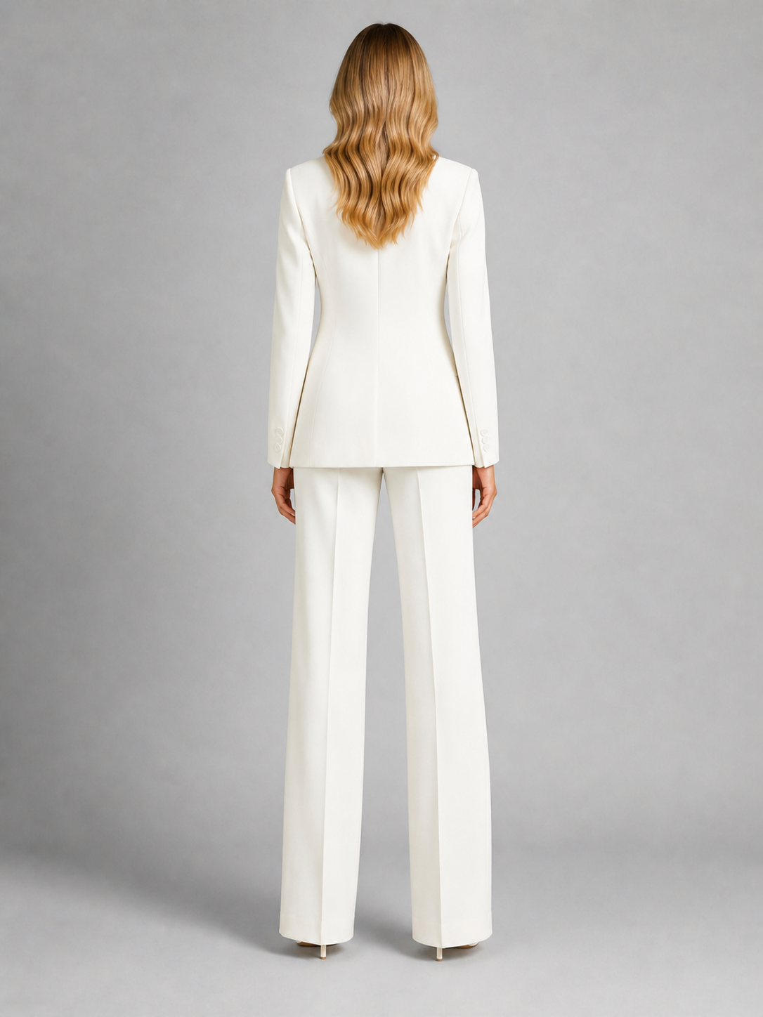 Women's Two-Piece Blazer Set – Tailored Jacket & Wide-Leg Pants
