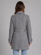Women's Tailored Longline Coat – Single-Breasted Collared Style
