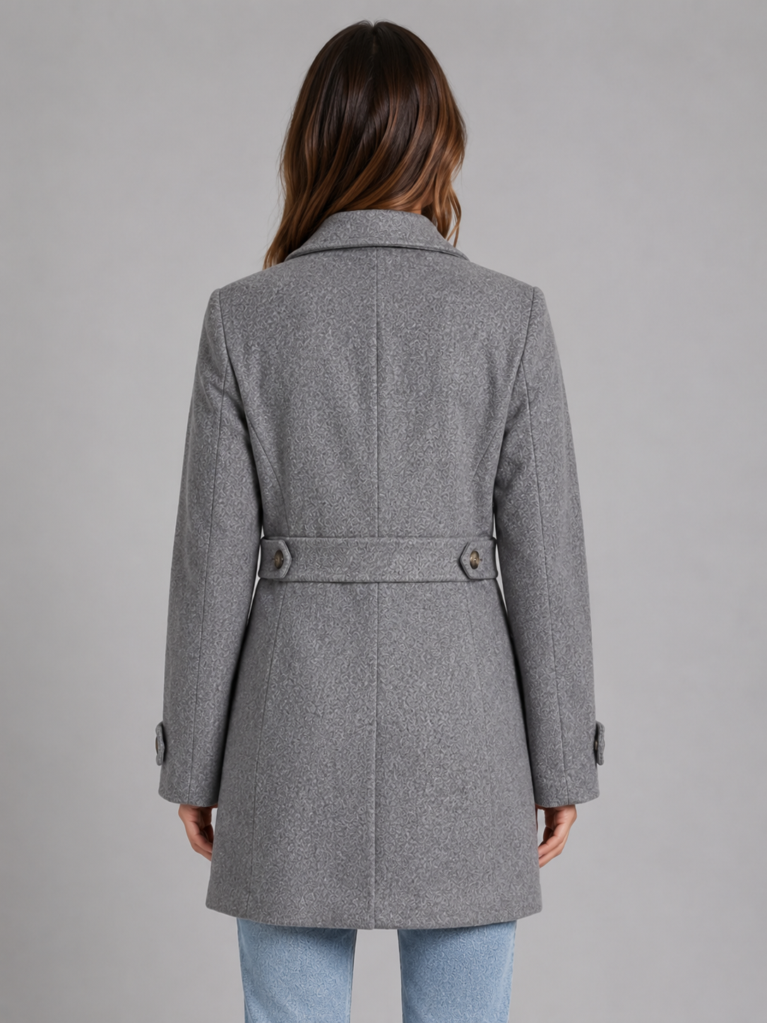 Women's Tailored Longline Coat – Single-Breasted Collared Style