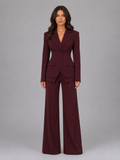 Women's Three-Piece Suit Set – Tailored Blazer & Wide-Leg Pants