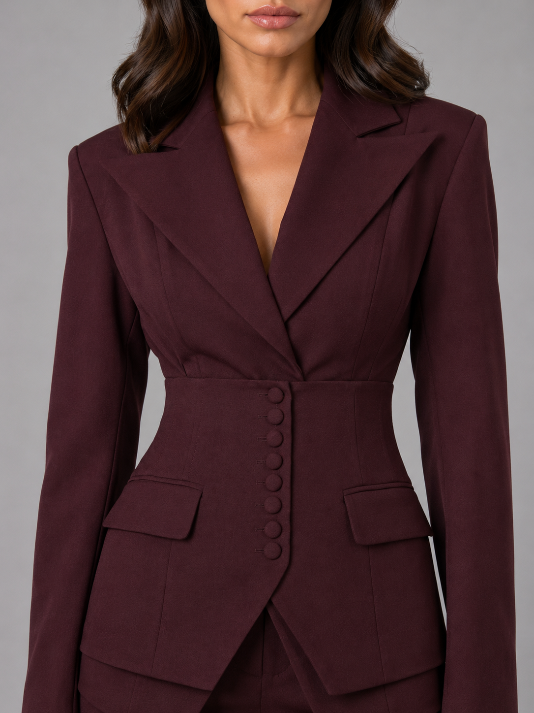 Women's Three-Piece Suit Set – Tailored Blazer & Wide-Leg Pants