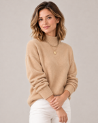 Women's Turtleneck Sweater in Apricot