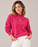 Women's Turtleneck Sweater in Rose Red