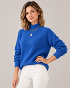 Women's Turtleneck Sweater in Royal Blue