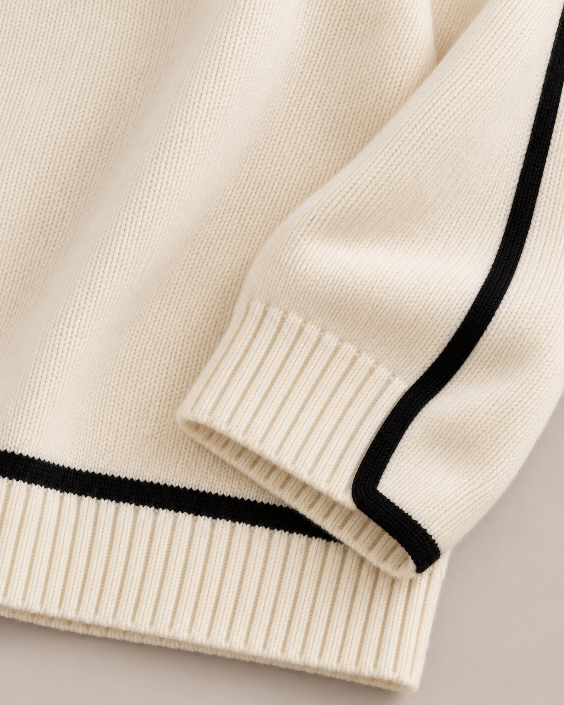 Women's Turtleneck Sweater in Ivory (close-up)