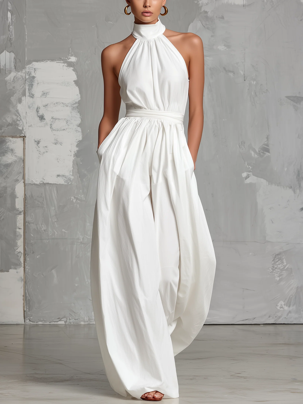 Bianca | Halter Neck Backless Jumpsuit