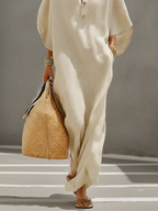 Mirela | Mandarin Collar Maxi Dress