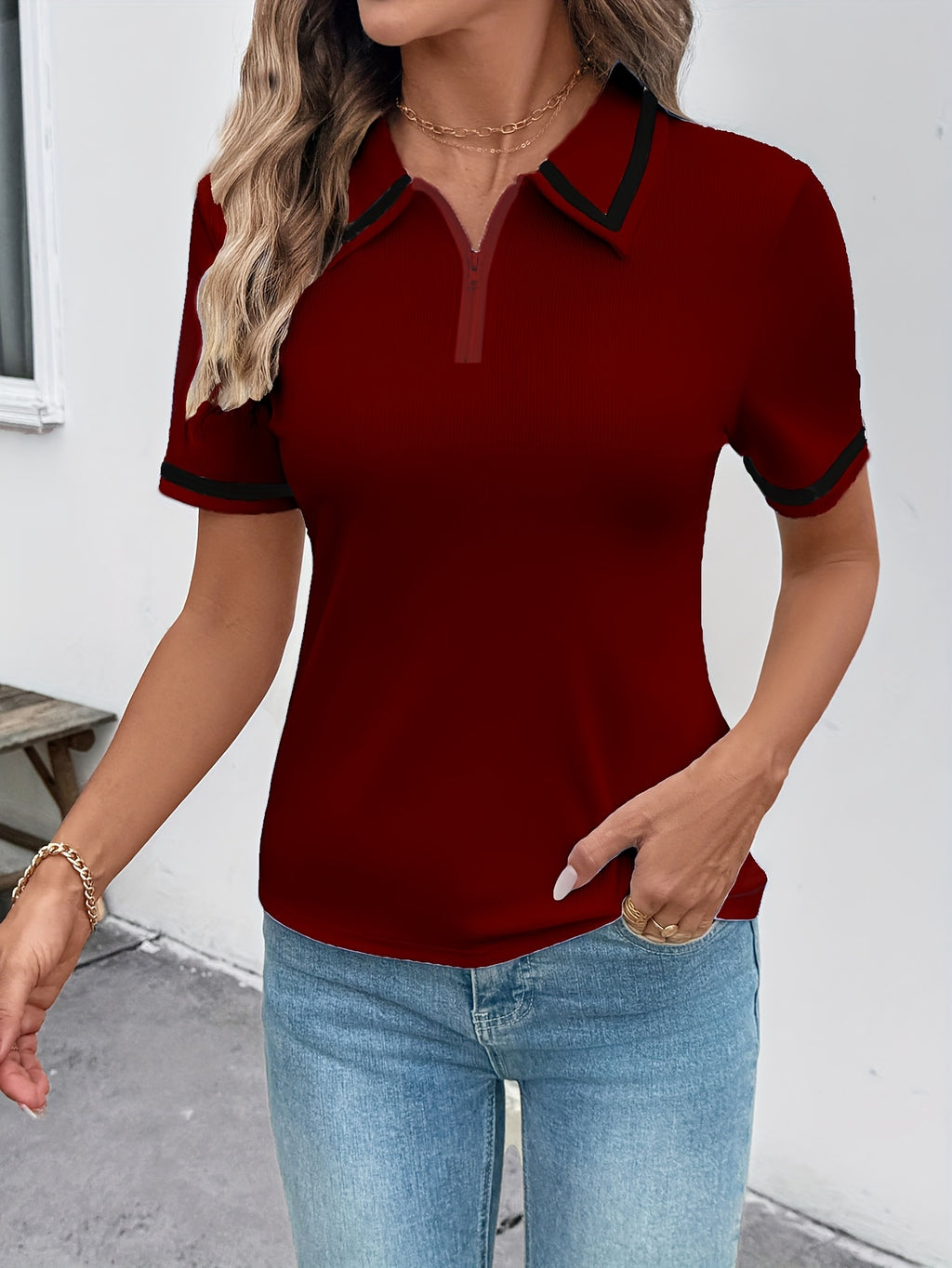 Brooke | Short-Sleeve Polo Top