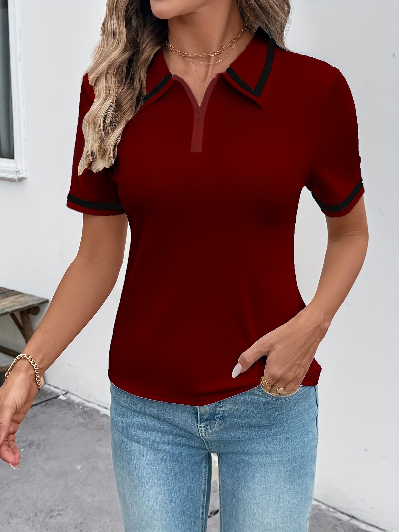 Brooke | Short-Sleeve Polo Top