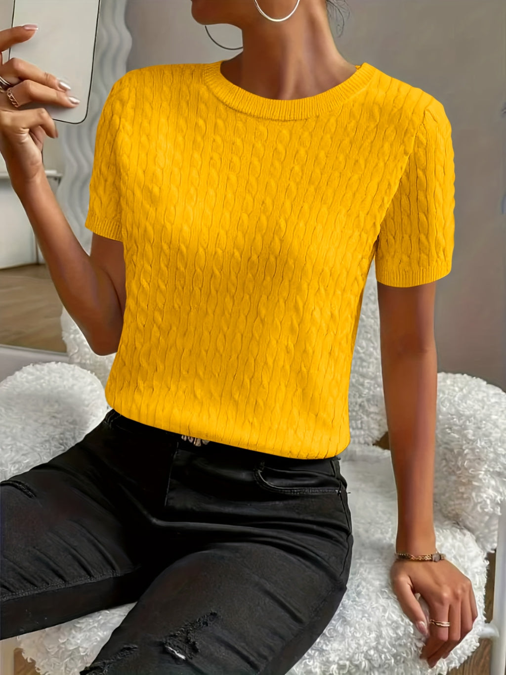 Klara | Ribbed Twist Detail Top