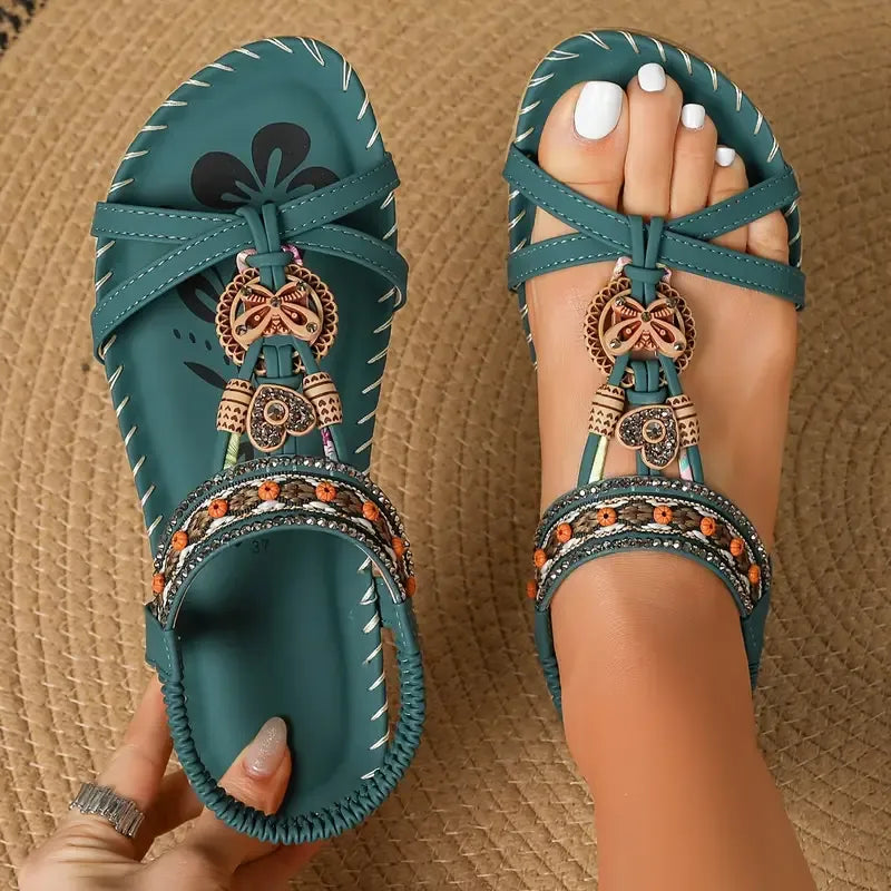 Colella | Rhinestone Floral Comfort Sandals