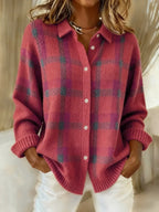 Mirelle | Contrast Plaid Knit Sweater