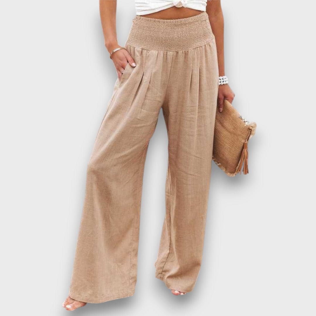 Pina | Smocked Wide-Leg Pants