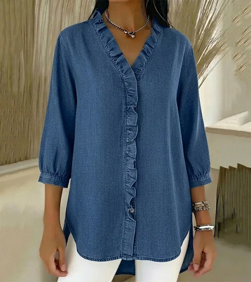 Camila | Ruffle V-Neck Blouse