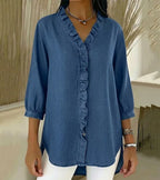 Camila | Ruffle V-Neck Blouse