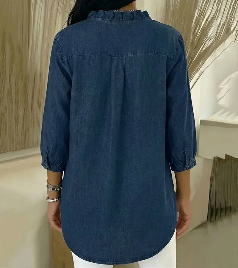 Camila | Ruffle V-Neck Blouse