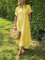 Daphne | Striped Button-Up Dress