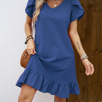 Maëlle | Ruffle Sleeve V-Neck Dress
