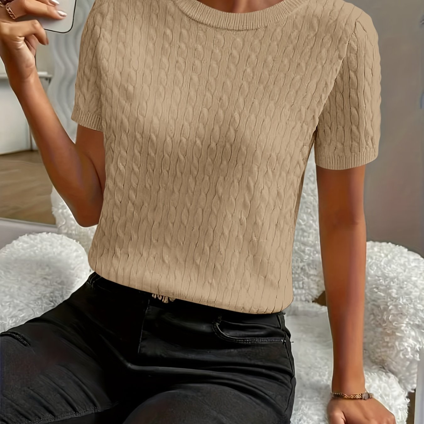 Klara | Ribbed Twist Detail Top
