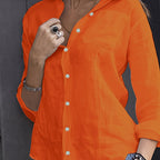 Lina | Open-Front Cotton Shirt