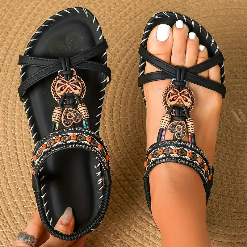 Colella | Rhinestone Floral Comfort Sandals