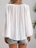 Kelly | Puff Sleeve White Blouse
