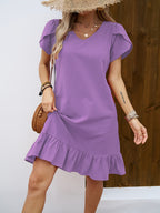 Maëlle | Ruffle Sleeve V-Neck Dress